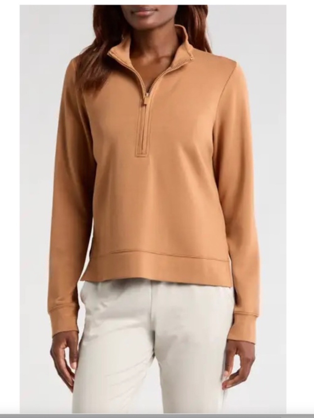 NEW! Travis Mathew Skyloft Soft Half Zip Pullover Bronze Camel Brown Sz XS $130